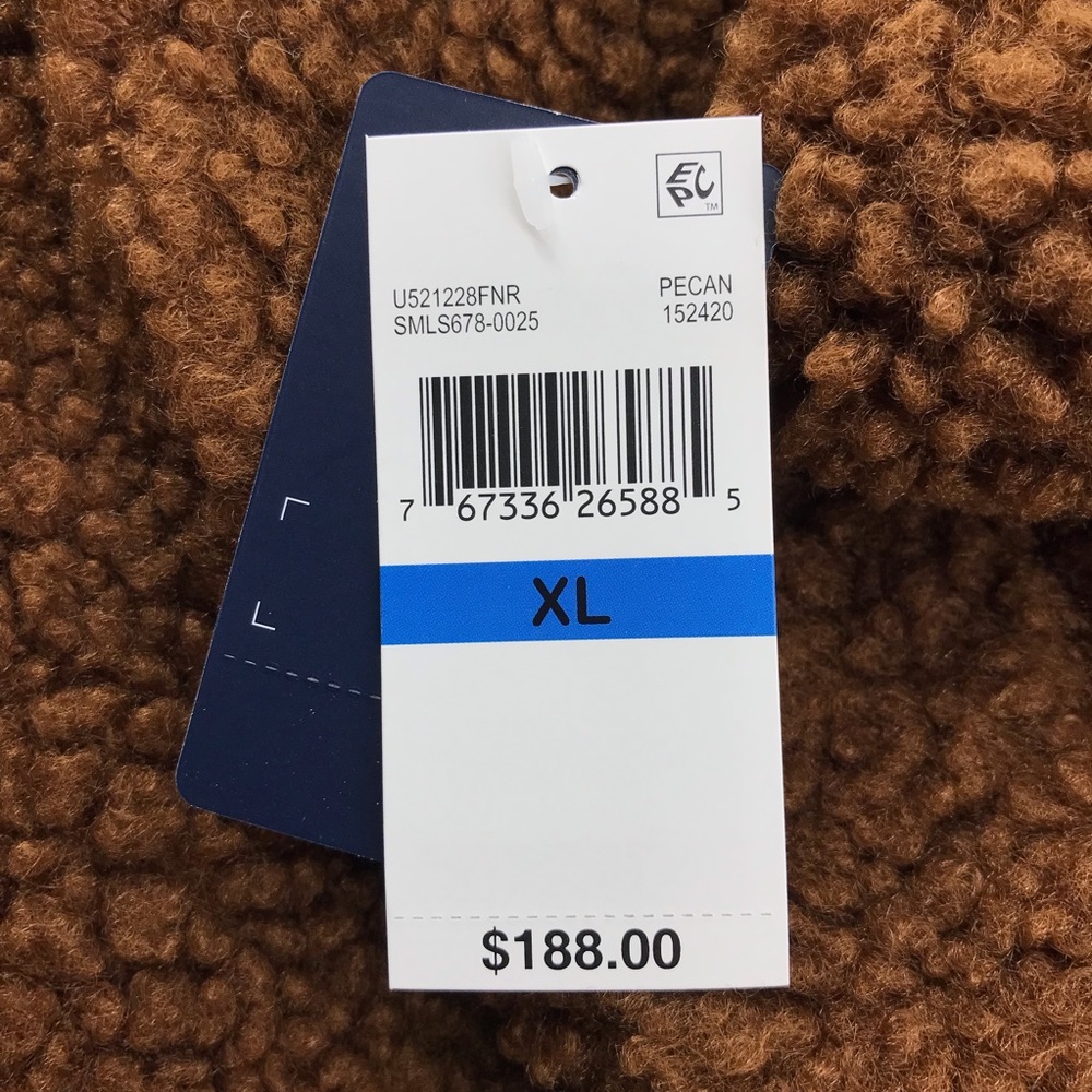 Lucky Brand Pecan Faux Shearling Teddy Snap Button Coat Jacket - Picture 7 of 11